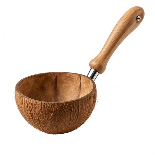 Kokosnussbecher mit Barsch Kokosnussbecher mit Barsch